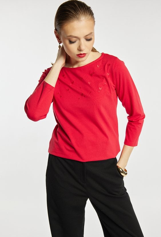 Bluzka z wzorem w serduszka