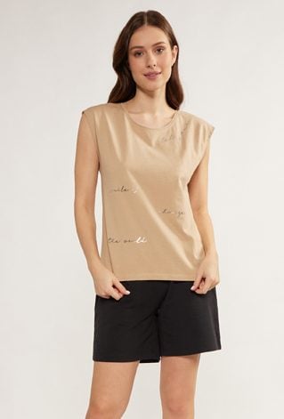 Bawełniany t-shirt z napisem