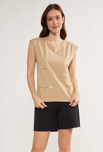 Bawełniany t-shirt z napisem