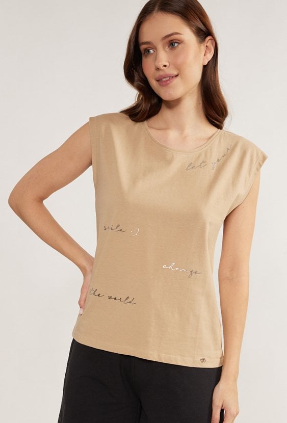 Bawełniany t-shirt z napisem