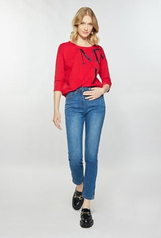 Jeansy damskie z wysokim stanem