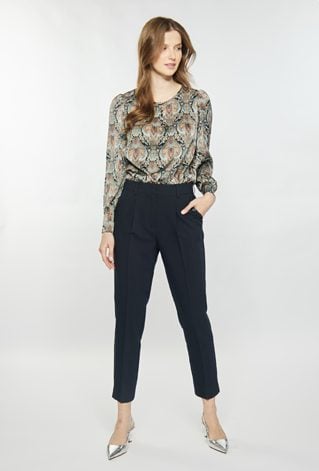 Wzorzysta bluzka z długim rękawem