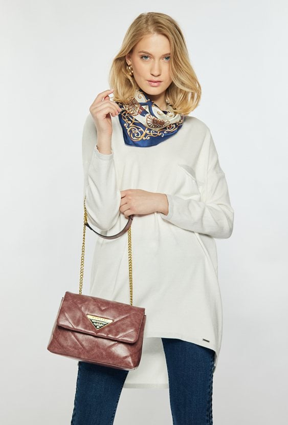 Pikowana torba damska z klapą