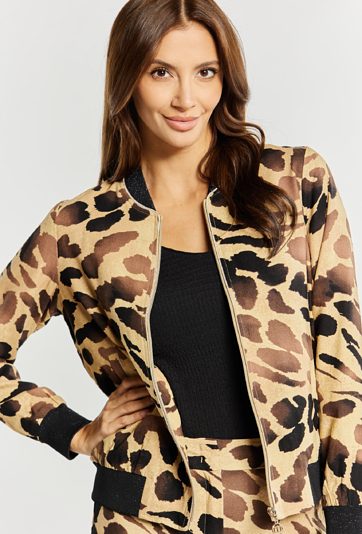 Wzorzysta bluza z domieszką lnu