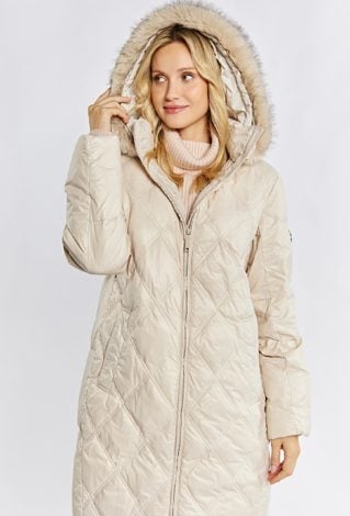 Płaszcz damski z pikowaniem