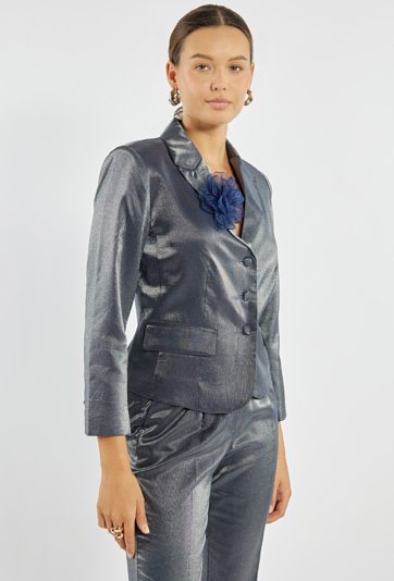 Marynarka damska z domieszką lnu