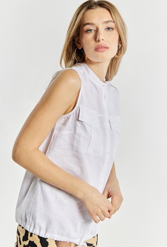 Koszula damska z domieszką lnu