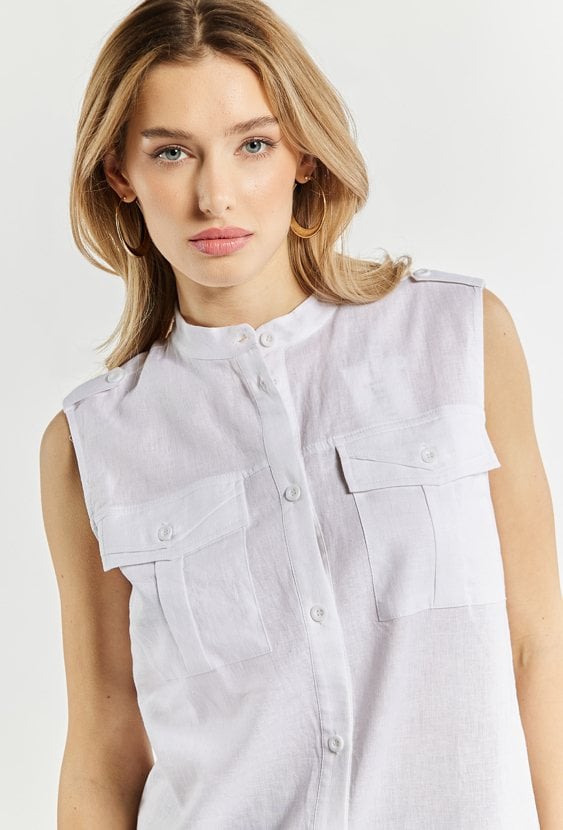 Koszula damska z domieszką lnu