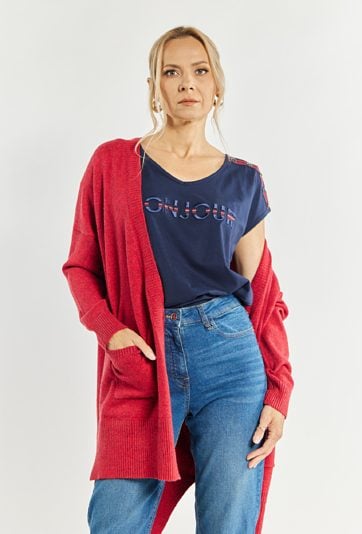 Kardigan damski z kieszeniami