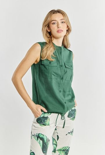 Koszula damska z domieszką lnu