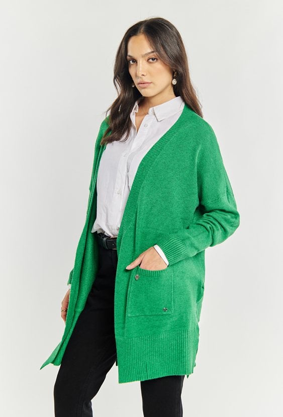 Kardigan damski z kieszeniami