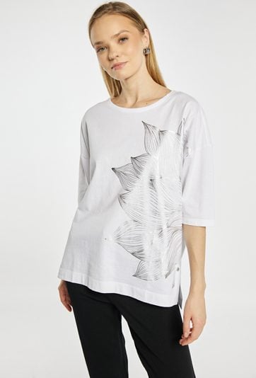 T-shirt z motywem liścia