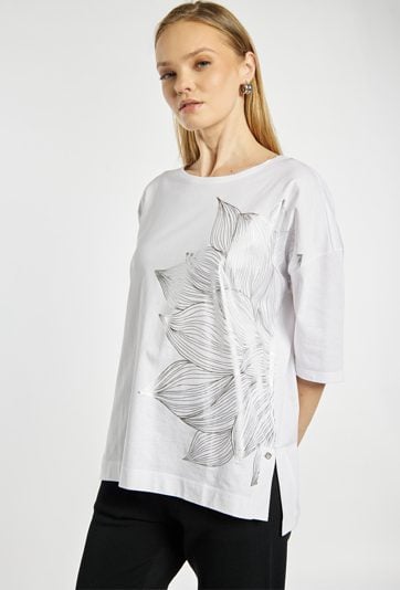 T-shirt z motywem liścia