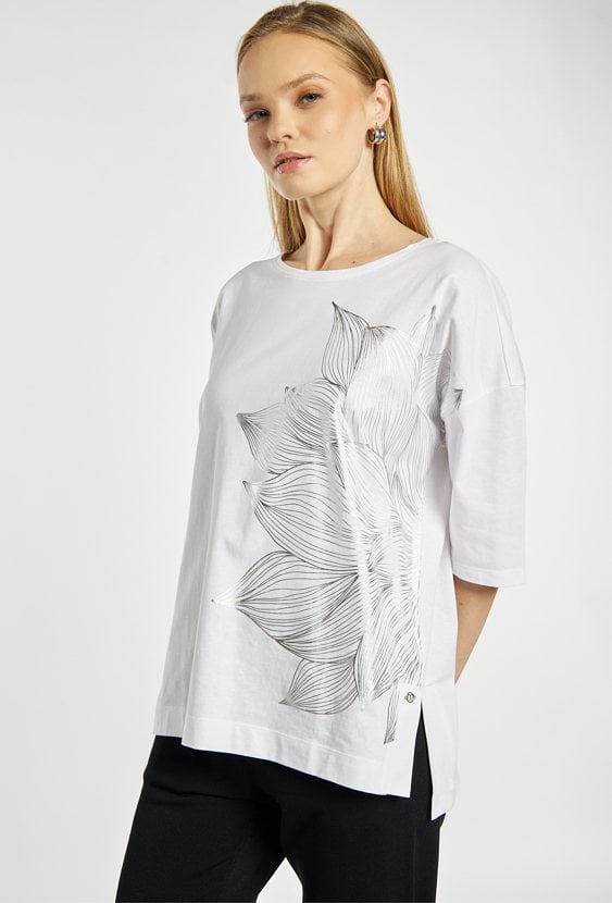 T-shirt z motywem liścia