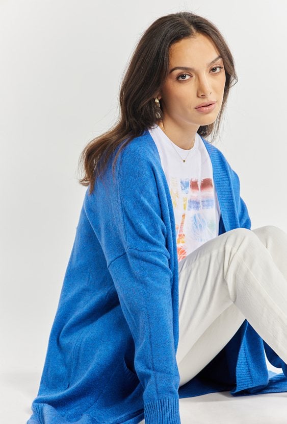 Kardigan damski z kieszeniami