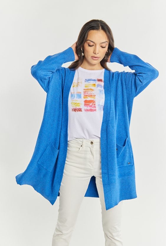 Kardigan damski z kieszeniami