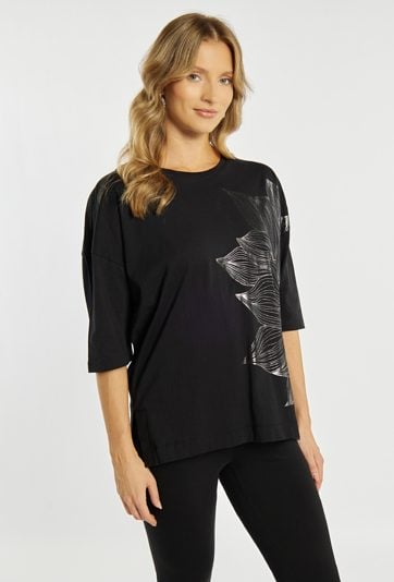 T-shirt z motywem liścia