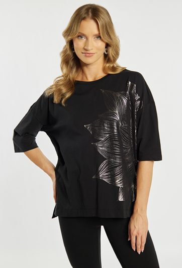 T-shirt z motywem liścia