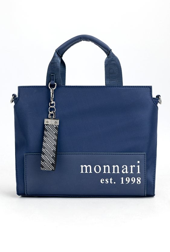 Tekstylna torba damska z przywieszką