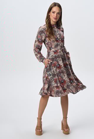 Wiskozowa sukienka w kwiaty