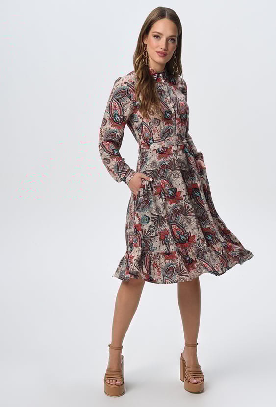 Wiskozowa sukienka w kwiaty