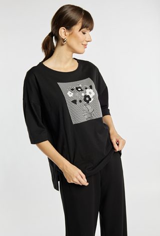 T-shirt damski z bawełny