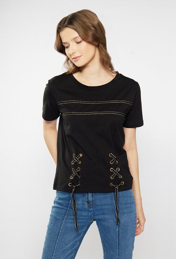 T-shirt z ozdobnym wiązaniem