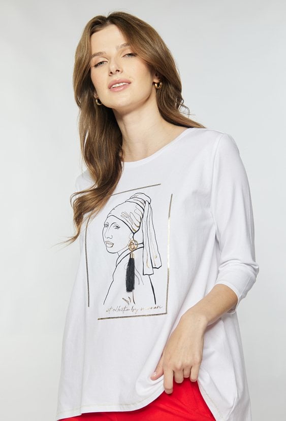 Bawełniana bluzka z aplikacją