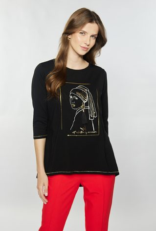 Bawełniana bluzka z aplikacją