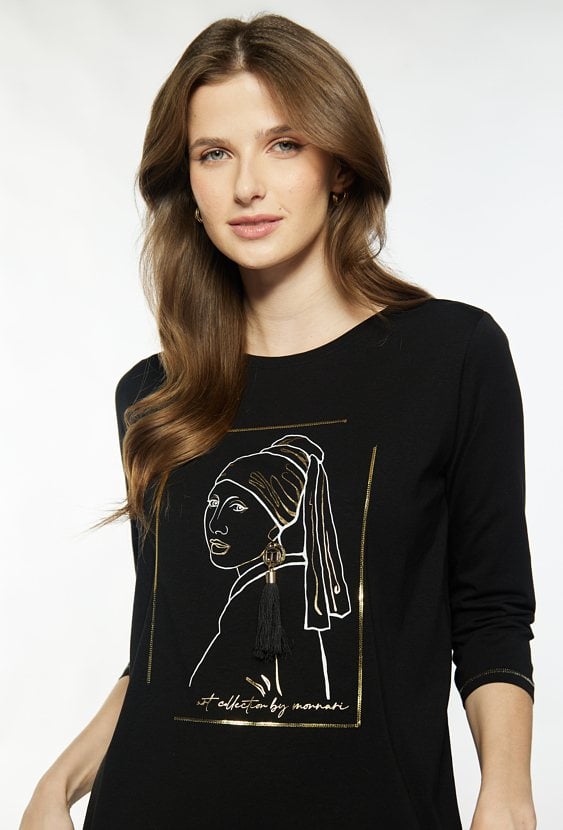 Bawełniana bluzka z aplikacją