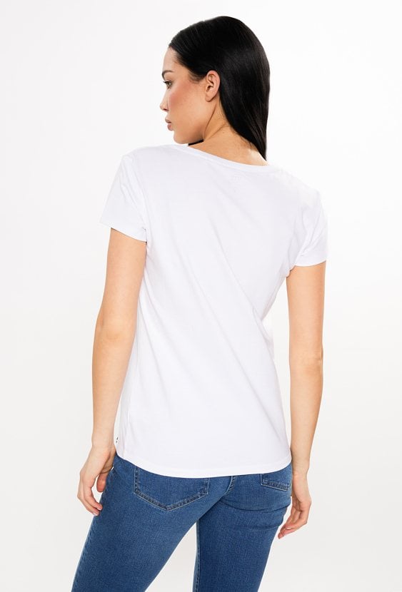 T-shirt z cekinowym napisem