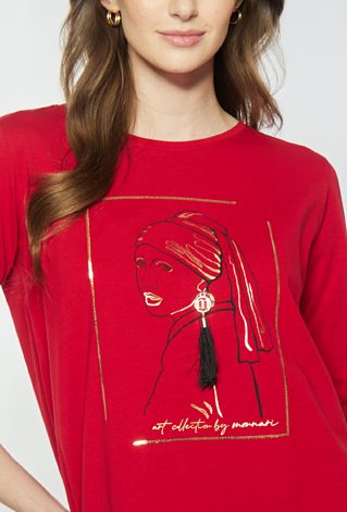 Bawełniana bluzka z aplikacją