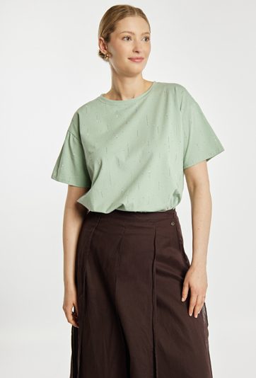 T-shirt z małymi cekinami
