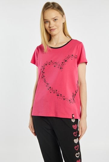 Koszulka od piżamy z sercem