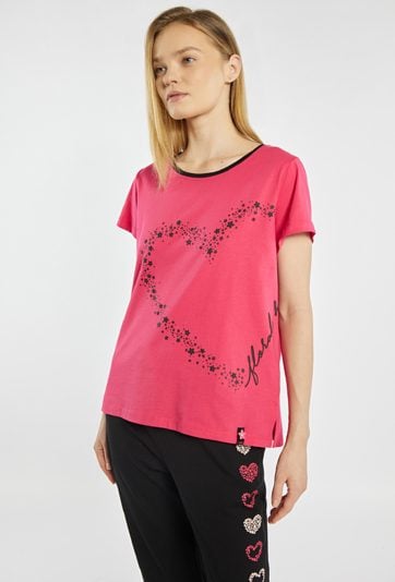 Koszulka od piżamy z sercem