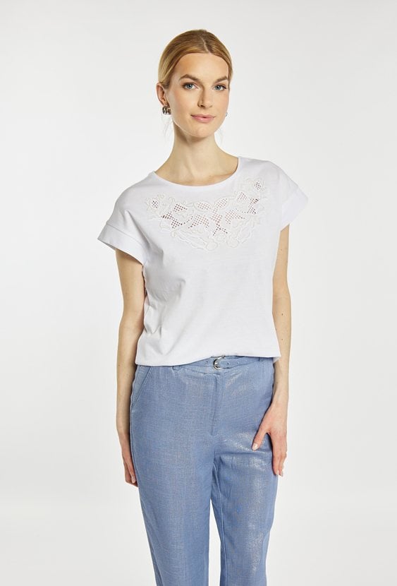 T-shirt damski z bawełną