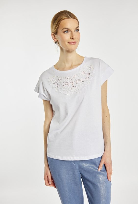 T-shirt damski z bawełną