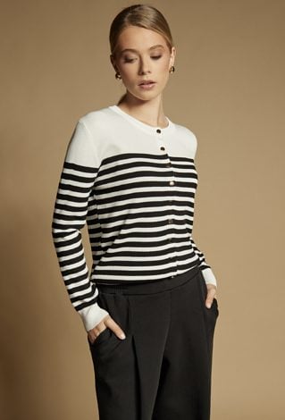 Sweter w paski z wiskozą