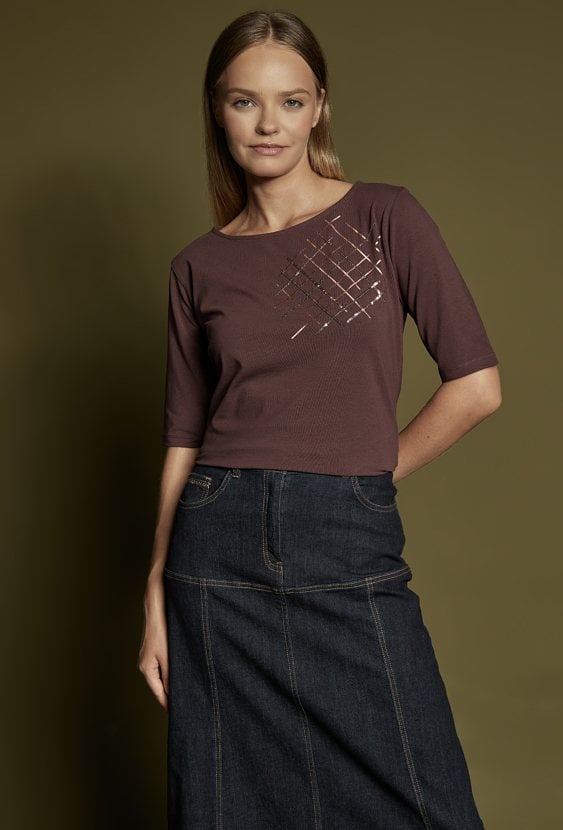 T-shirt damski z bawełną