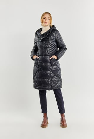 Pikowany płaszcz damski