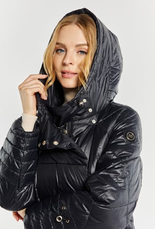 Pikowany płaszcz damski