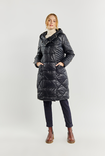 Pikowany płaszcz damski