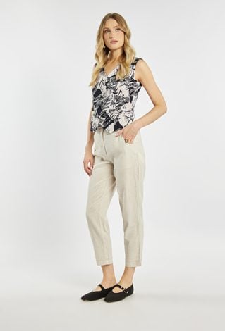 Lniane spodnie z wzorem