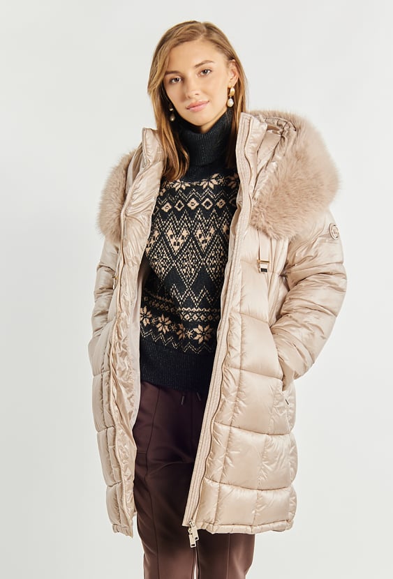 Płaszcz damski z kapturem