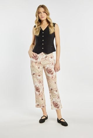 Lniane spodnie z wzorem