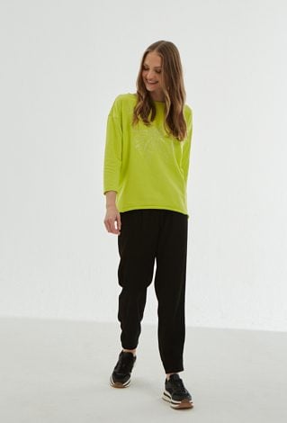 Bawełniana bluza z  dżetową aplikacją