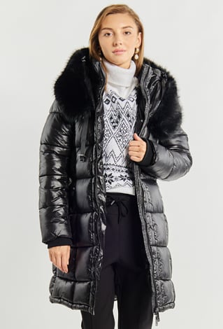 Płaszcz damski z kapturem