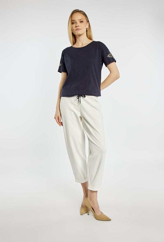 T-shirt damski z wiązaniem