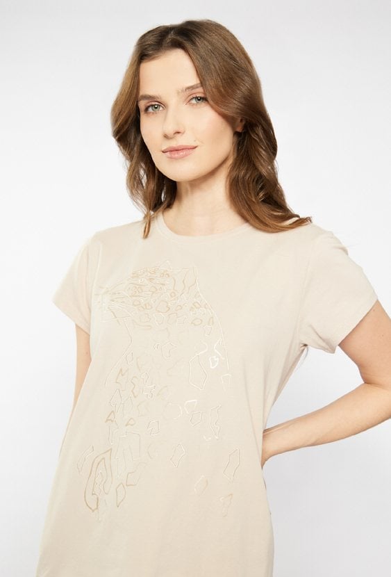 T-shirt damski z dłuższym tyłem