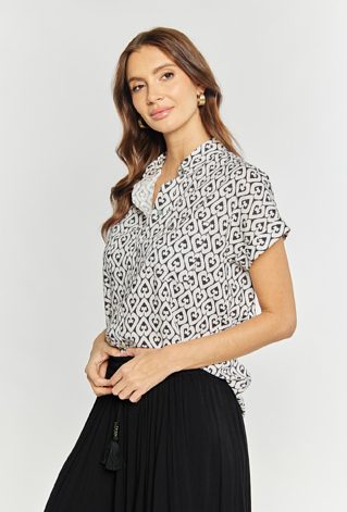 Koszula damska z dodatkiem lnu